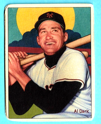 Picture, Helmar Brewing, Helmar This Great Game Card # 64, Dark, Al, Big smile, bat on shoulder, New York Giants